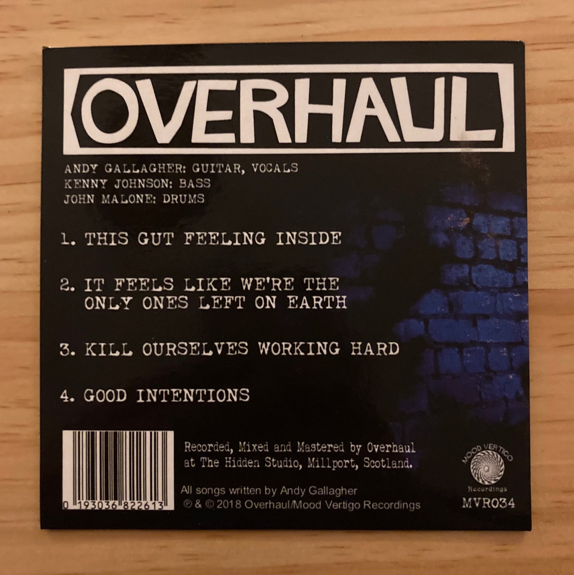 OVERHAUL Lighter album CD digipak back cover