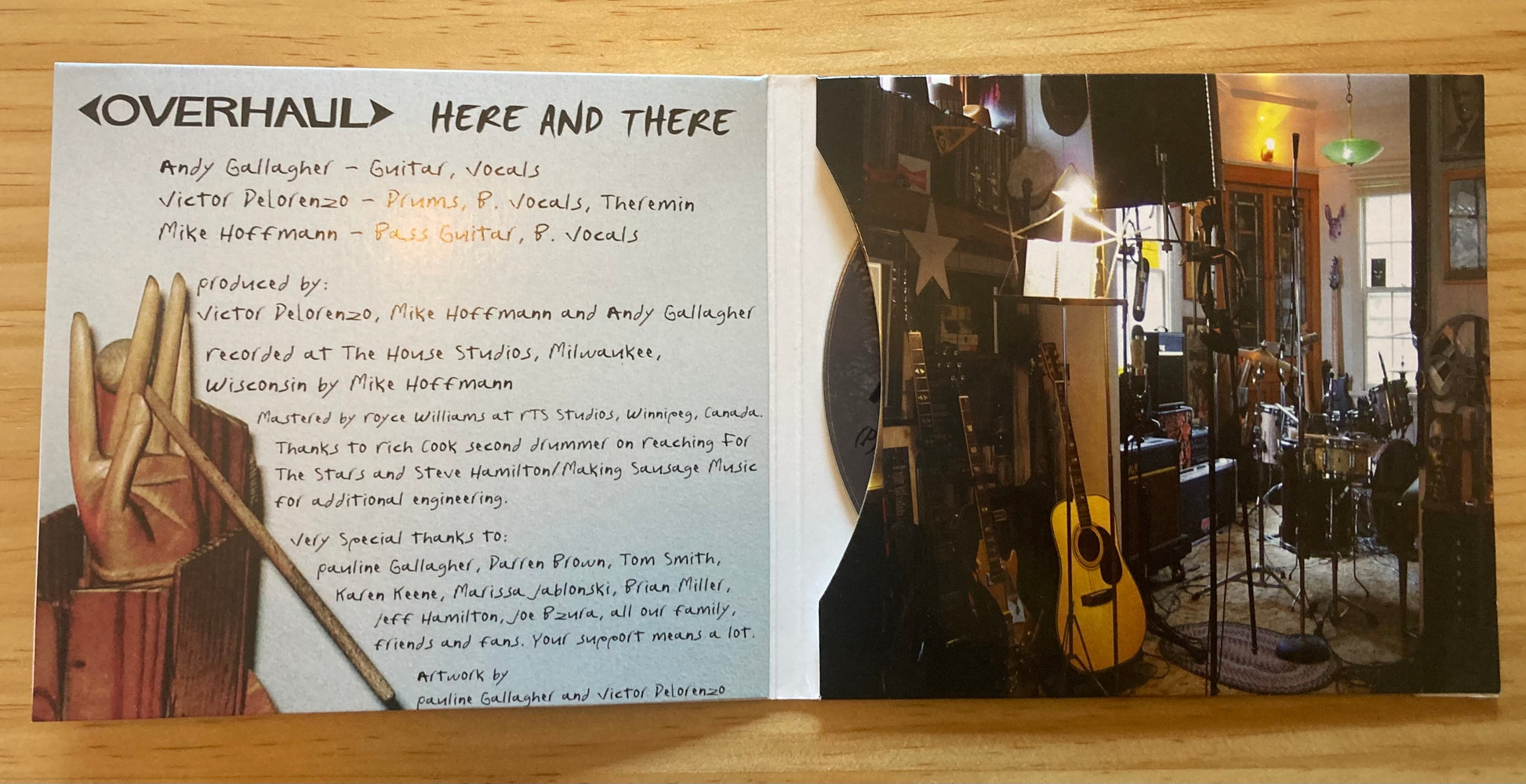 OVERHAUL - Here and There album digipak inner cover.